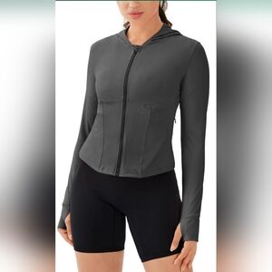 Charcoal Hooded Zip-Up Jacket